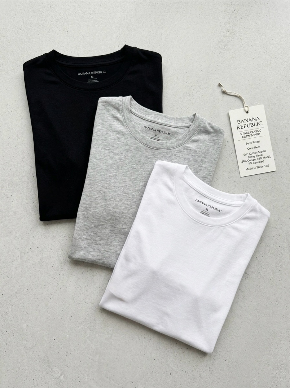 Banana Republic Women's Classic Crew T-Shirt Cotton-Modal 3 Pack Sizes M XL NIB